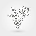 Grape line icon. Bunch of grapes outline symbol. Vector illustration. Royalty Free Stock Photo